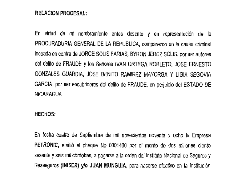 Copia de acusación sobre Byron Jerez Solís sobre el caso “checazo” de Petronic