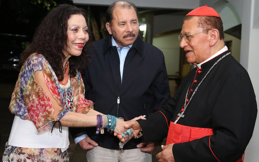 Obando y Bravo con Rosario Murillo y Daniel Ortega. Foto: 19Digital