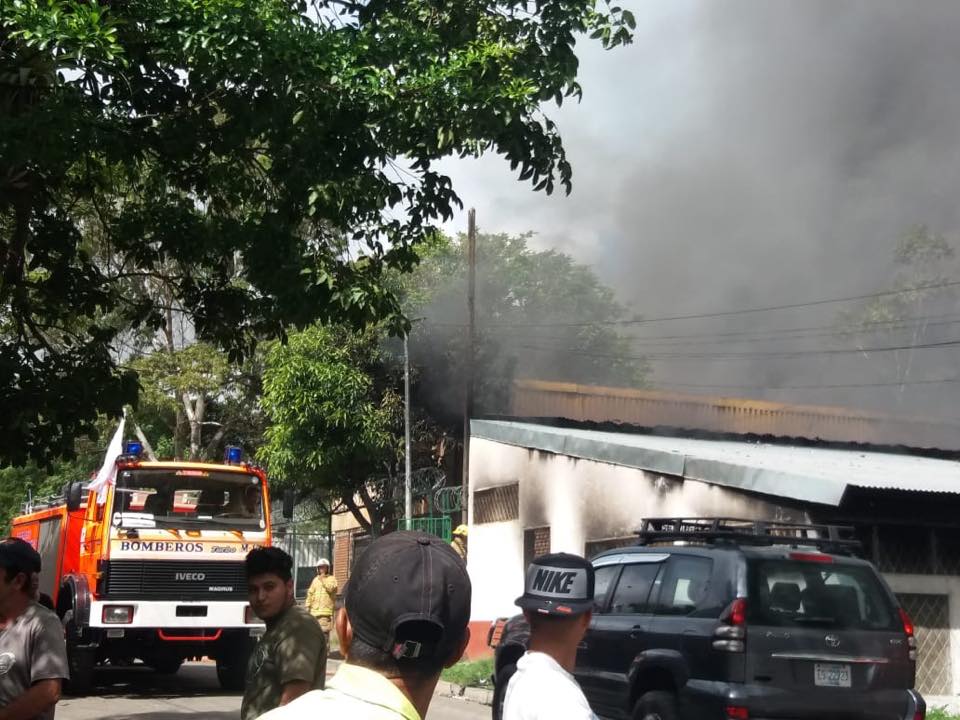 Incendio en el Plantel de la Alcaldía de Matagalpa. Foto: NOTIMATV