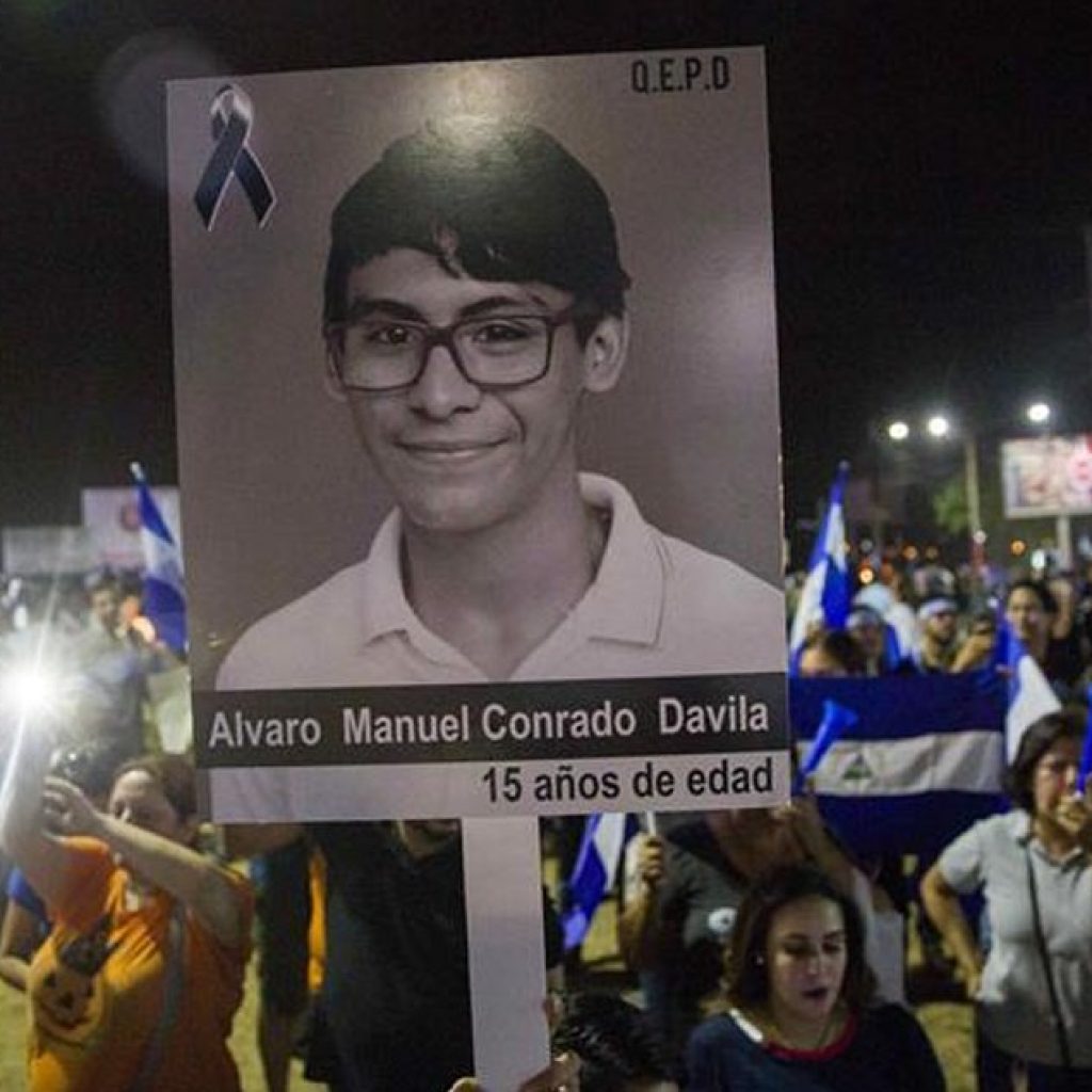 Álvaro Conrado (15 years old) murdered for giving water to protesters on the UNI grounds