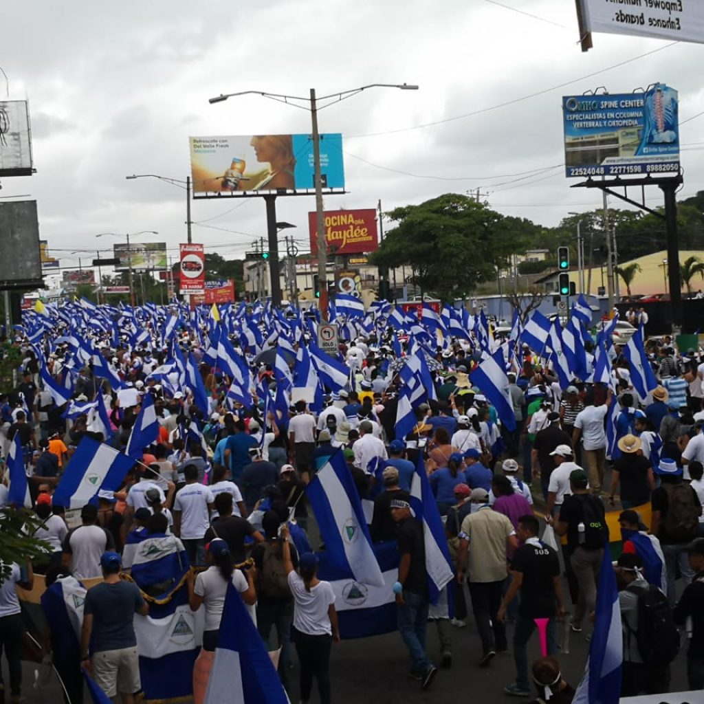 Marcha «Juntos somos un volcán» da inicio a tres días de protesta contra el régimen de Ortega