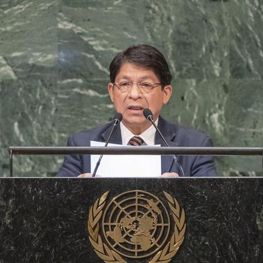 Canciller Denis Moncada insiste en golpe de Estado e intervencionismo estadounidense ante la ONU