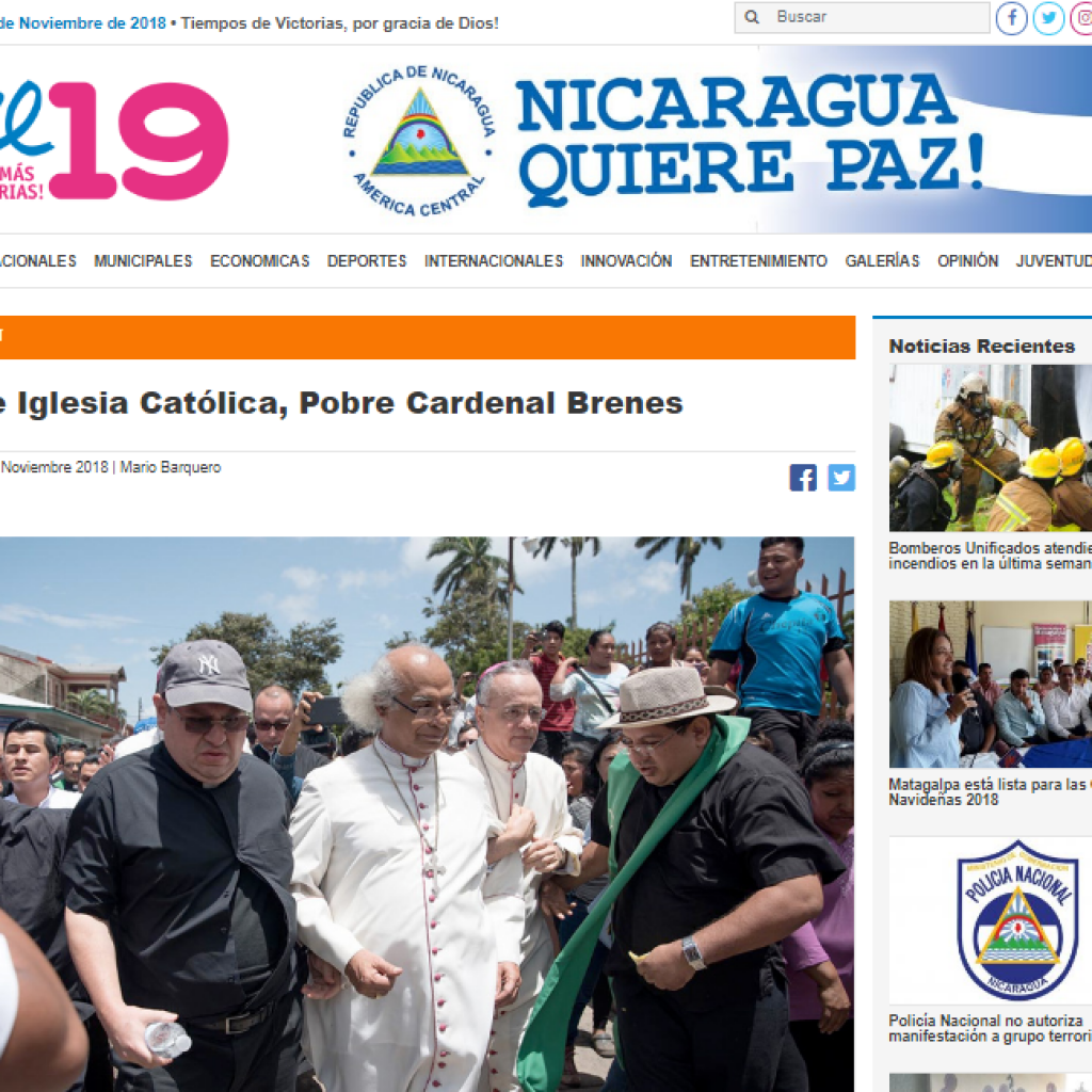 Rosario Murillo cambia estrategia y ordena atacar al cardenal Brenes