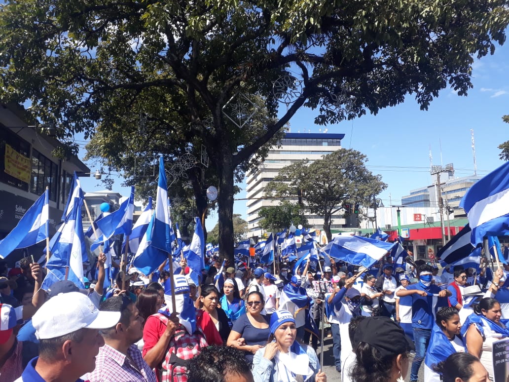 Gran marcha en Costa Rica, por la unidad de los nicaragüenses que luchan contra el régimen. Foto: Alfonso Malespín