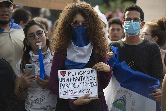 Autoconvocados y feministas en España piden suspender acto en apoyo a la dictadura de Daniel Ortega. Foto/LaPrensa