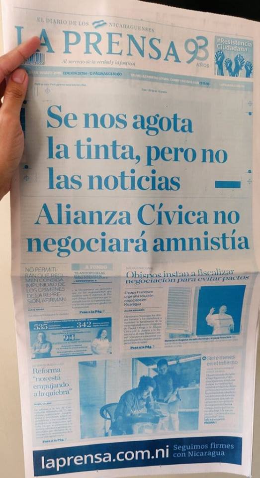 Portada completa de La Prensa, de este lunes 25 de marzo.