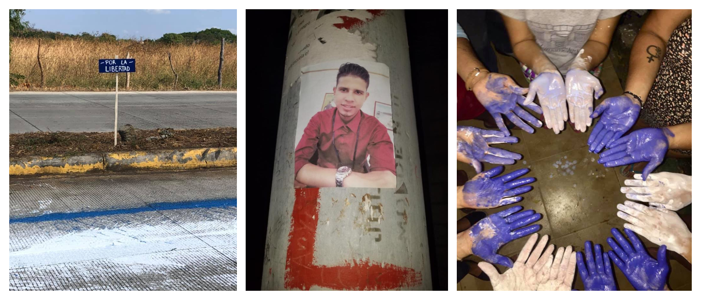 Nicaragüenses marcan su "huella azul y blanco" en protesta contra el régimen