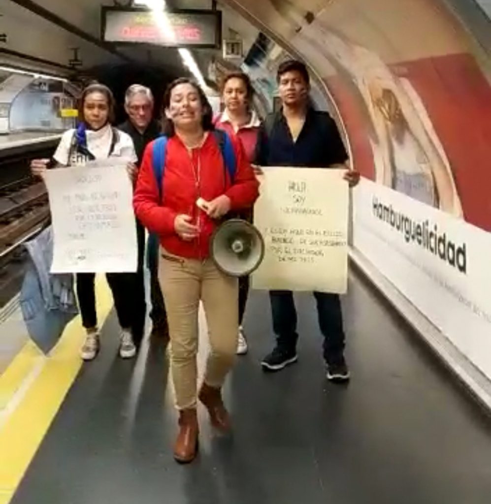 Realizan piquetes exprés en el metro de Madrid, España