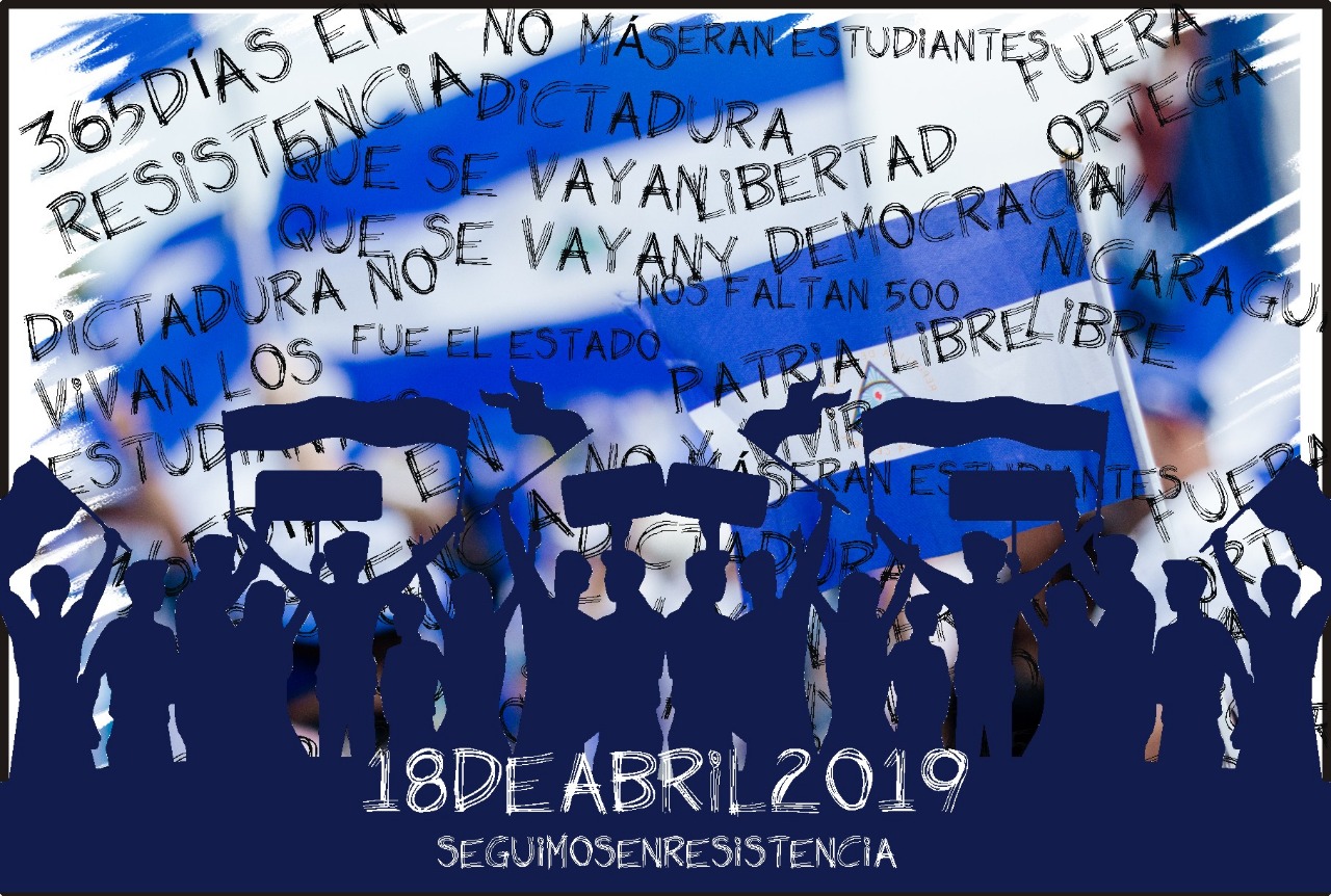 Nicaragua, a un año de protestas cívicas y represión estatal. Ilustración: Cako