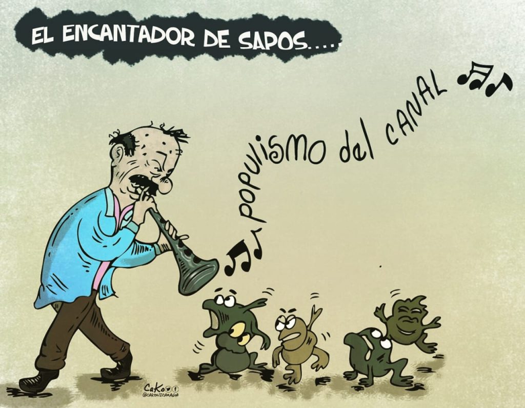 La Caricatura:  El encantador de sapos