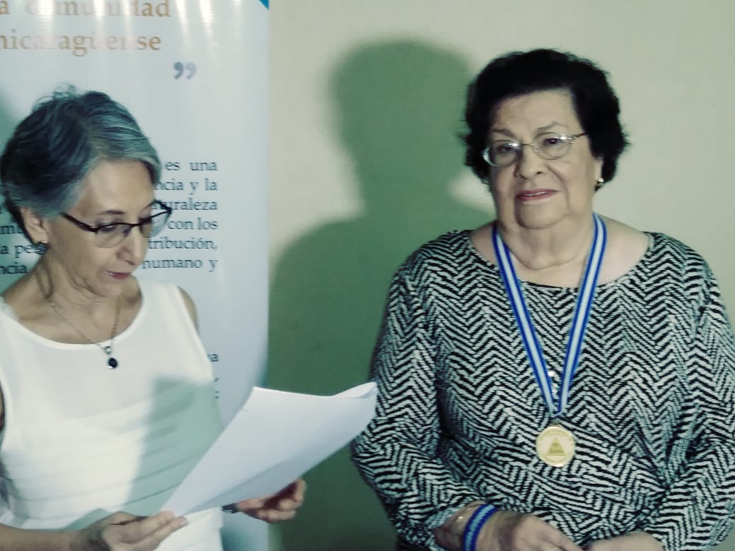 Vilma Núñez, recibió un reconocimiento por su desempeño en la defensa de los Derechos Humanos