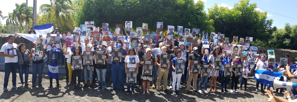 Familiares de las víctimas mortales a manos del órgano represor del régimen de Ortega continúan demandando justicia. Foto: Geovanny Hernández / Artículo 66