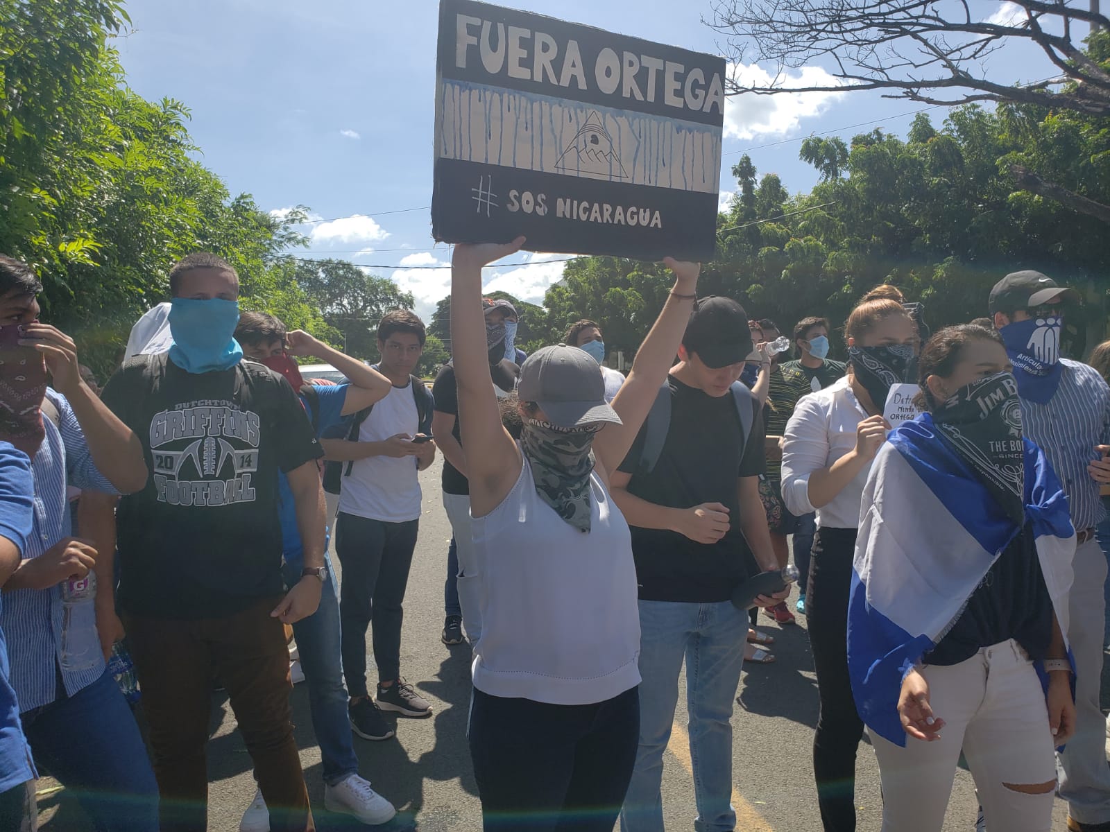 Estudiantes de la UAM realizan protesta en contra de la represión policial perpetrados por el régimen de Ortega