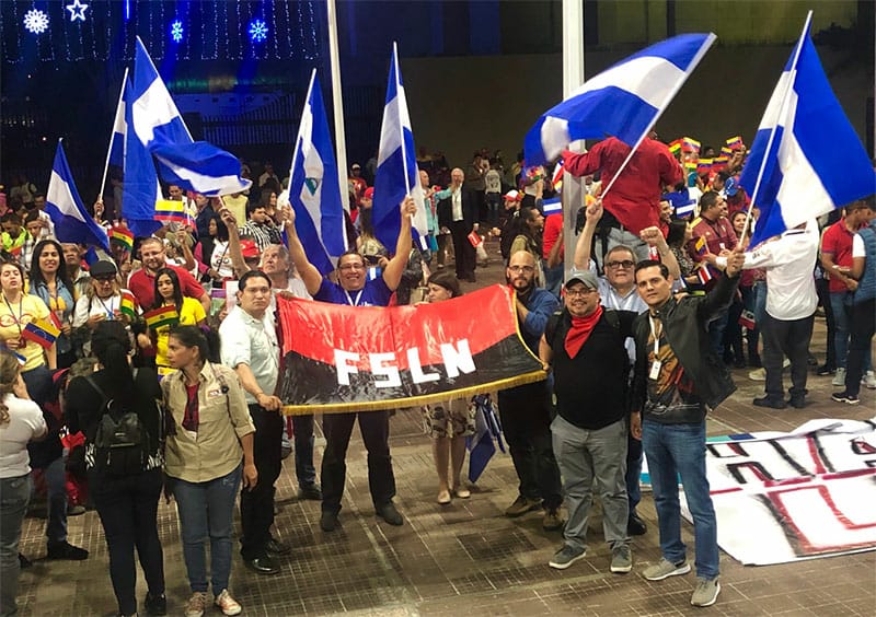 Periodistas orteguistas de gira por Venezuela, participando del congreso Internacional de la Comunicación. Foto: Tomada de las redes sociales