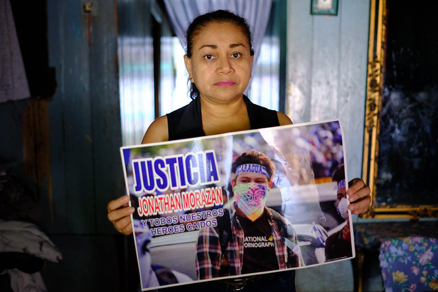 Josefa Meza, madre de Jonathan Morazán, uno de los jóvenes asesinados por la dictadura orteguista. Foto: Confidencial