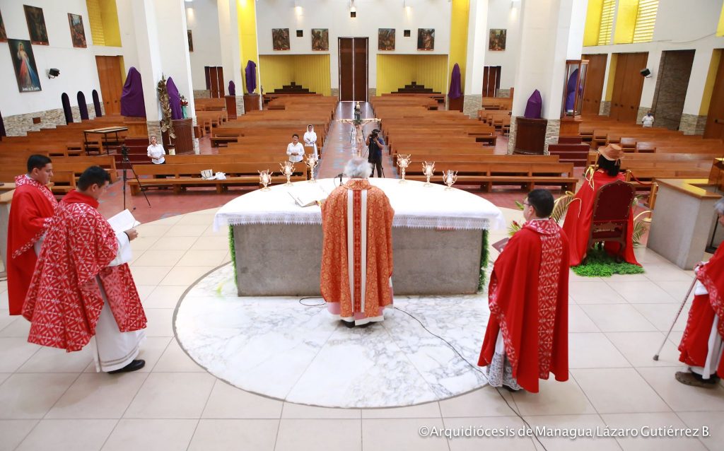 Catedrales vacías y misas por televisión: Así inició la Semana Santa en Nicaragua: Foto: Arquidiócesis de Managua