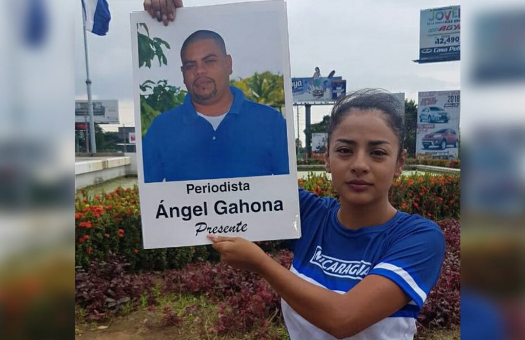El periodista Ángel Gahona, quien fue asesinado el 21 de abril cuando transmitía por Facebook Live las protestas en Bluefields. Foto: Cortesía