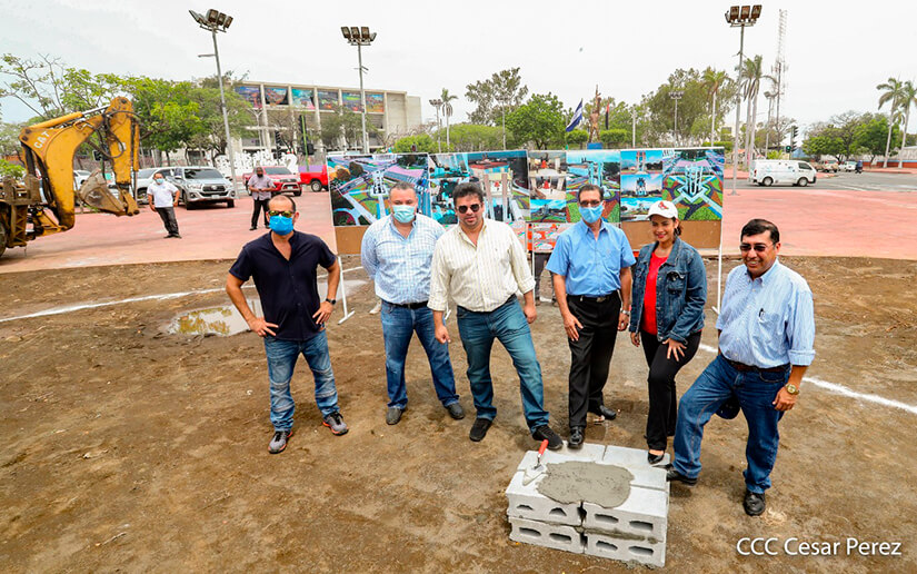 Este lunes. 18 de mayo, los titulares de la Alcaldía de Managua participaron de la inauguración de la obra. Foto: Medios Oficialistas 