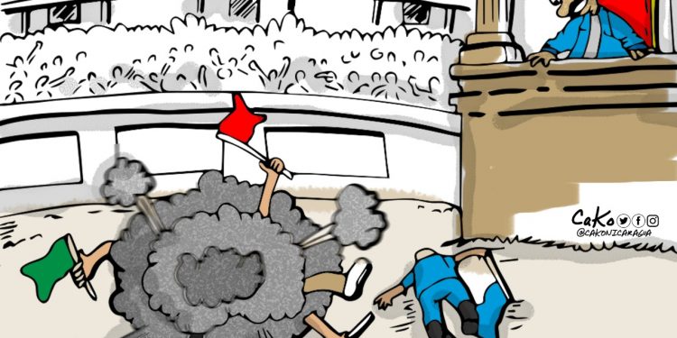 La Caricatura: El dictador disfrutando de los pleitos de la oposición