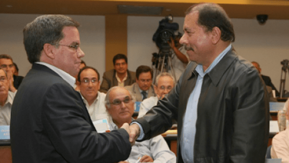 Daniel Ortega y José Adán Aguerri, durante su "amorío" de más de una década