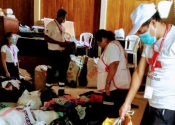 Cruz Roja Masaya recolecta ayuda para damnificados por ETA y IOTA. Foto: Cortesía