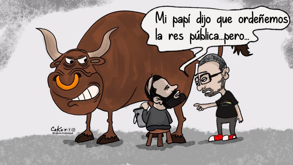 La Caricatura: Los hijos de papi ordeñando al Estado