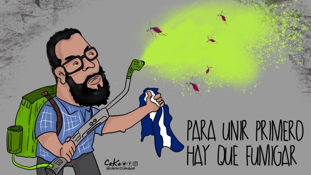 La Caricatura: Limpia azul y blanco