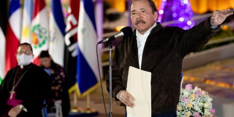 Daniel Ortega se declara víctima de «protesta armada» ante cuerpo diplomático. Foto: Gobierno.