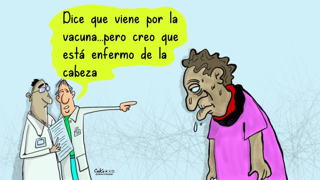 La Caricatura:  Las vacunas y los enfermos de la cabeza