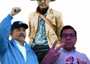 José Rolando Castillo, en uno de los montajes que se hizo con Daniel Ortega. Foto: Tomada de las redes sociales