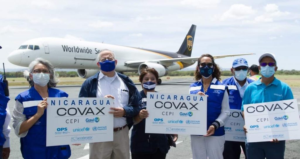 Nicaragua recibe 135 mil dosis de vacunas contra el COVID-19 donadas por la OPS