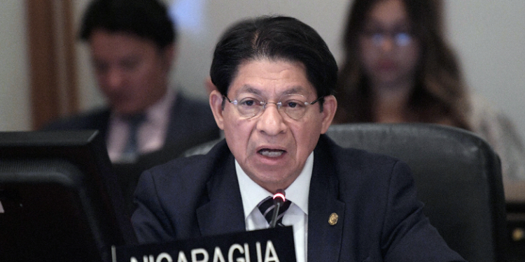 Canciller del régimen Ortega-Murillo asegura que en Nicaragua no hay perseguidos ni presos políticos. Foto: Internet.