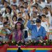 Rosario Murillo y Daniel Ortega durante una de las celebraciones al aniversario de la Revolución Sandinista | Foto: Redacción Abierta.
