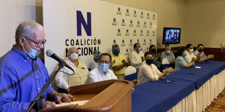 Coalición Nacional denuncia ataques de la dictadura orteguista contra opositores, periodistas y el pueblo de Nicaragua. Foto: Wilmer Benavides / Artículo 66.