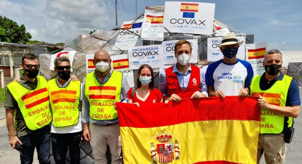 España dona a Nicaragua casi 200 mil vacunas AstraZeneca contra el COVID-19. Foto: Artículo 66 / Cortesía