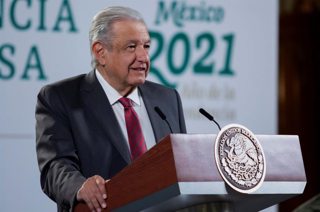 Presidente Andrés Manuel López Obrador, durante una rueda de prensa en Palacio Nacional, en la Ciudad de México. EFE/Presidencia de México
