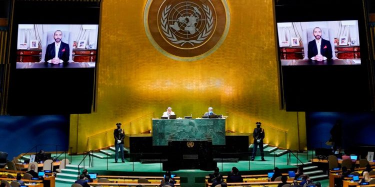 Bukele dice ante la ONU que el "mundo es más pesimista y más individualista"