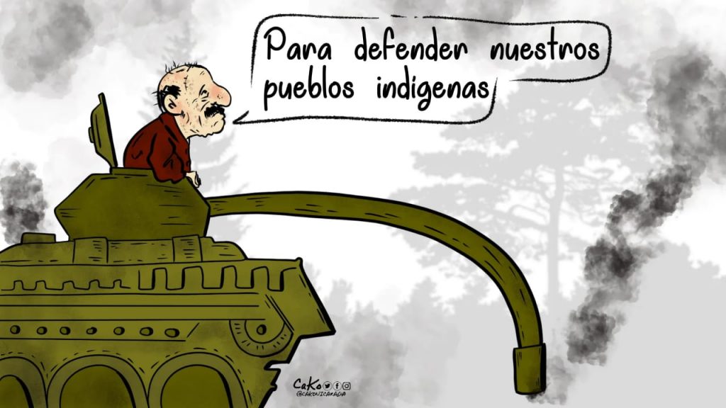 La Caricatura:  El armamento para defender los pueblos indígenas