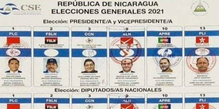 Régimen de Ortega aprueba boleta electoral con sus cinco partidos «sancudos». Foto: Artículo 66 / CSE