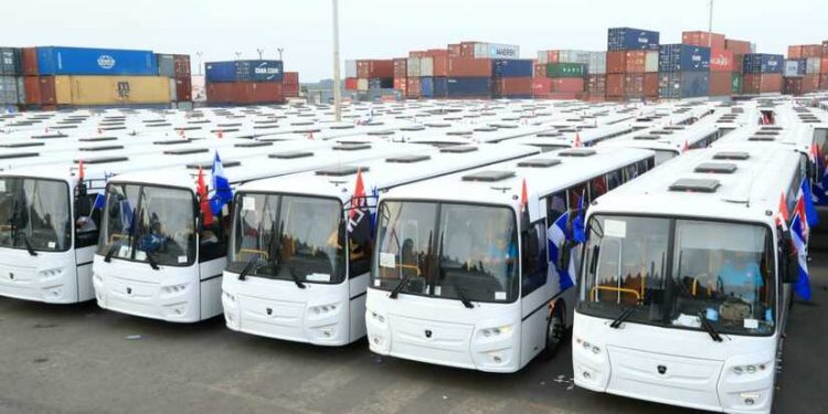 Llegan a Managua flota de 150 buses rusos de poca calidad