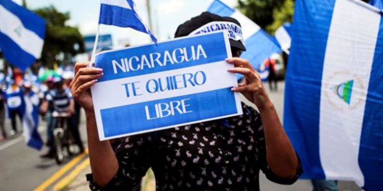 Nicaragüenses exiliados en Estados Unidos convocan a marcha para denunciar las elecciones en Nicaragua. Foto: Internet