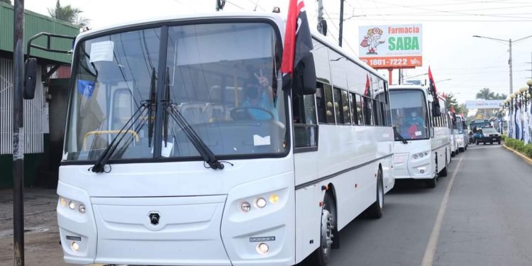 Nueva flota de buses en el país. Foto: Gobierno