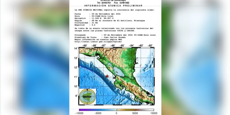 16 réplicas de sismos durante la noche del lunes y madrugada del martes en Nicaragua. Foto: Artículo 66 / INETER
