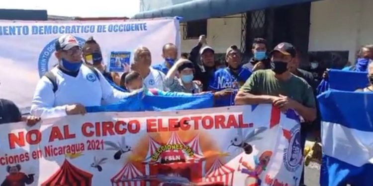 Exiliados en Costa Rica protestan en rechazo a investidura de Ortega. Foto: Artículo 66 / Captura de pantalla