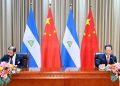 Nicaragua y Chinan firmando el restablecimiento de las relaciones diplomáticas. Tomada de El 19 Digital