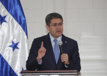 El expresidente de Honduras Juan Orlando Hernández, en una fotografía de archivo. EFE/Gustavo Amador