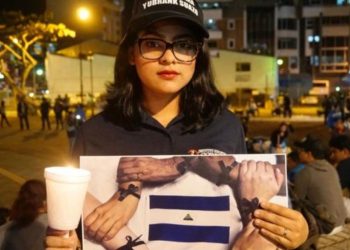 Presa política Samantha Jirón a juicio, el miércoles 16 de febrero. Foto: Artículo 66 / Cortesía