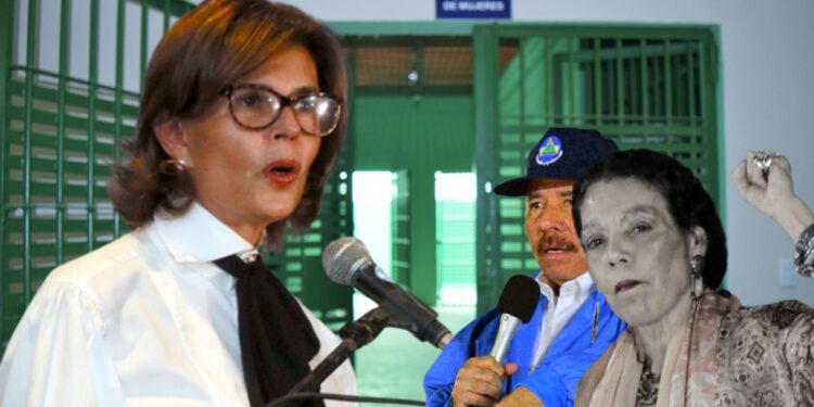 Aspirante presidencial Cristiana Chamorro, frente a sus «verdugos». Imagen: Artículo 66