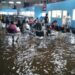 Las instalaciones de Migración y Extranjería inundadas este jueves. Foto: Tomada de las redes sociales
