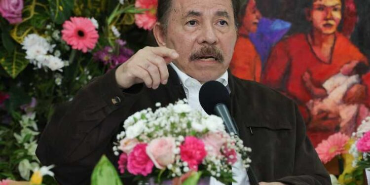 Dictador Daniel Ortega durante su intervención  en la ALBA. Foto: Tomada de El 19 Digital